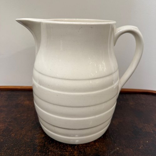 C1900 A English Creamware / Ironstone Huge Banded Jug
