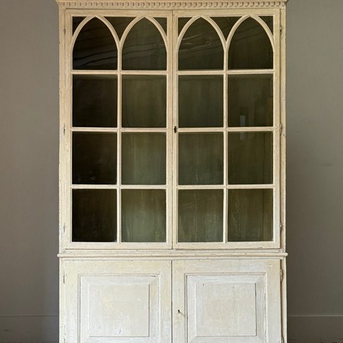 C1770 A Wonderful Spanish Pediment Bookcase - Original Paint!