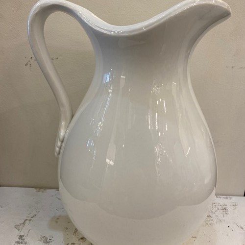 C1890 A Large Flemish Creamware Ironstone Jug 