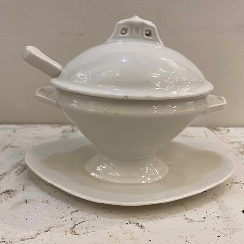 C1890 A Rare Flemish Creamware Ironstone Mustard Pot