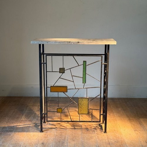 C1960/70 A Chic French Iron & Glass Console Table