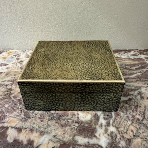 C1930 A English Green Shagreen Box 
