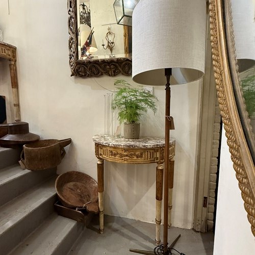 C1960 An Italian Brass & Leather Telescopic Floor Lamp By Gino Sarfatti