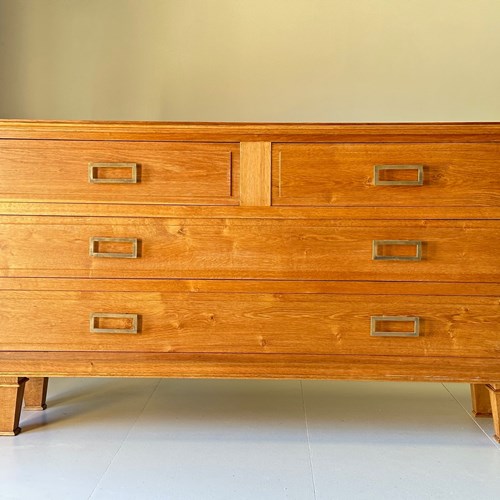 C1940 A Rare French Oak Wide Commode