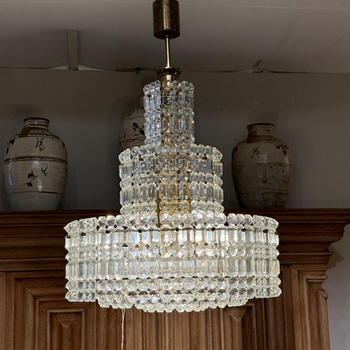 C1960 An Italian Crystal Panel Chandelier