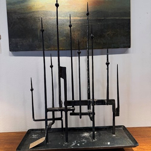 C1950 A Large Mid Century French Bronze Candelabra / Sculpture