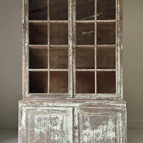 C1800 A Wonderful French Glazed Bookcase - Dry Scraped
