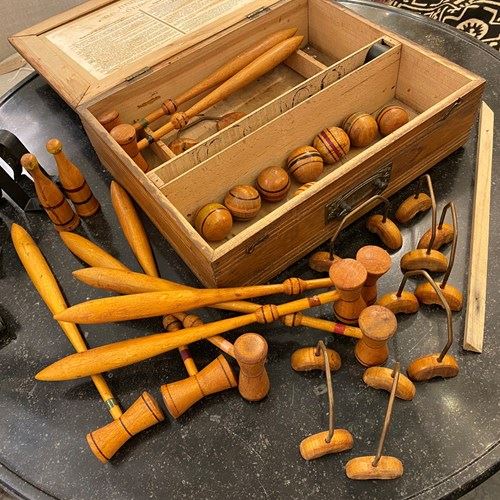 C1920 A Wonderful Table Top Croquet Set