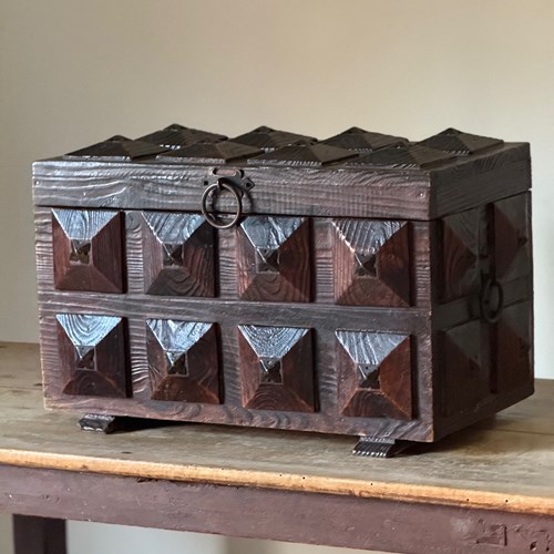 C1950/60 A Spanish Brutalist Pine Casket Box - Great Patina