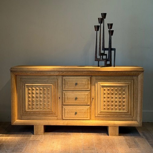 C1950 A French Bleached Oak Sideboard Mid Century Enfilade