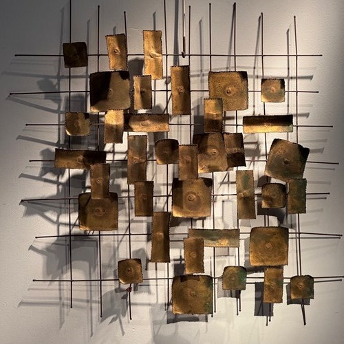 C1960 A French Brass Mid Century Wall Sculpture By William Degroot