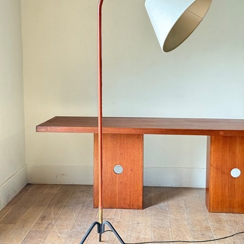 C1950 A French Adnet Style Floor Lamp With Adjustable Head