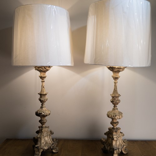 An Early 19Th Century Pair Of Tole Lamps
