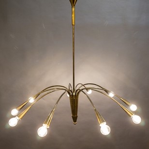 A Mid Century Italian Brass Ceiling...