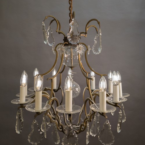 A Mid Century French Brass Chandelier