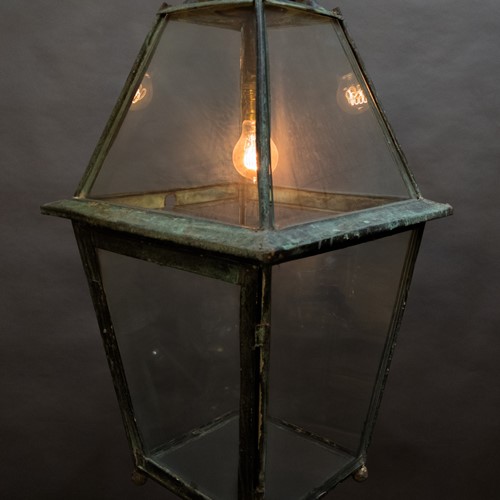 A 19th Century Verdigris Copper Lantern