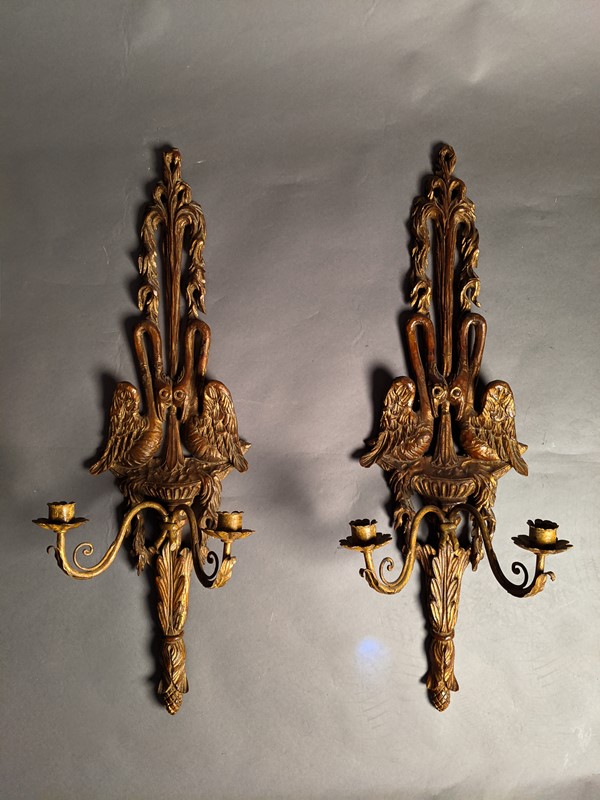 19th Century pair of Gilt Wood Swan Candle Sconces-nick-jones-img-20200514-131347-main-637570324388920174.jpg