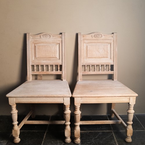 Circa 1900 A Pair of Gillows Oak Hall Chairs