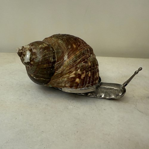 C1960 A Spanish Silver Plate & Shell Snail Sculpture