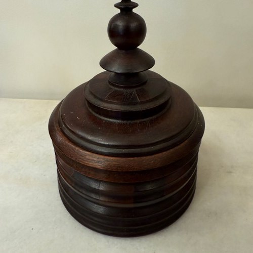 C1870 A Large Dutch Turned Wood Tobacco Box 