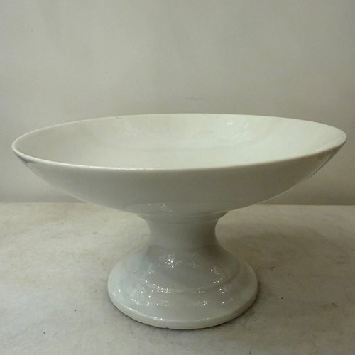 C1890 A French Creamware Ironstone Tazza - Bowl On Stand