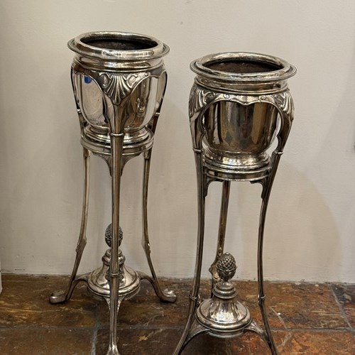 C1925 Rare Pair Of Silver Plate Champagne Coolers - Kit Kat Club!