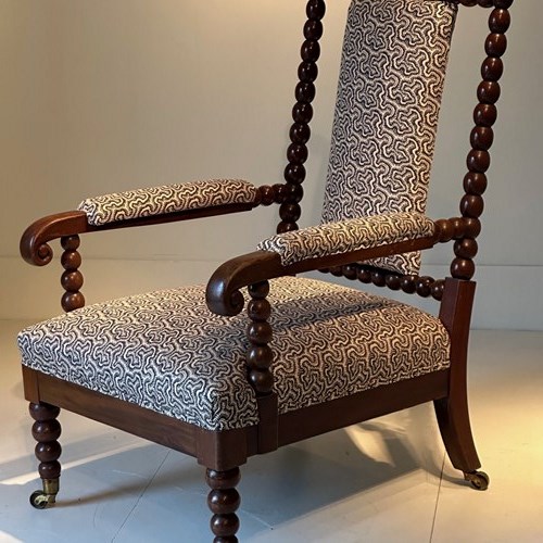 C1840 A Wonderful French Mahogany Bobbin Chair