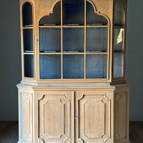 C1780 An Elegant Dutch Glazed Oak Vitrine Cabinet