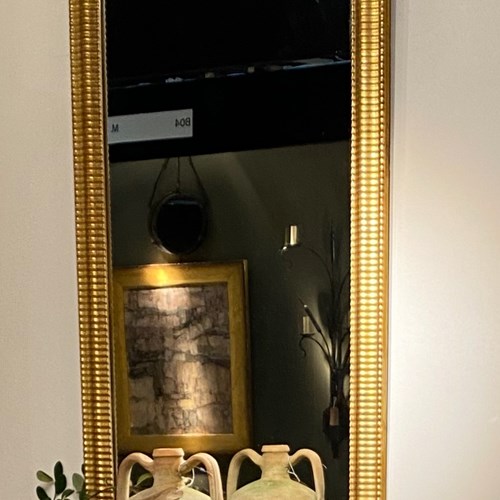 C1850 An Elegant French Gilt Ripple Mirror