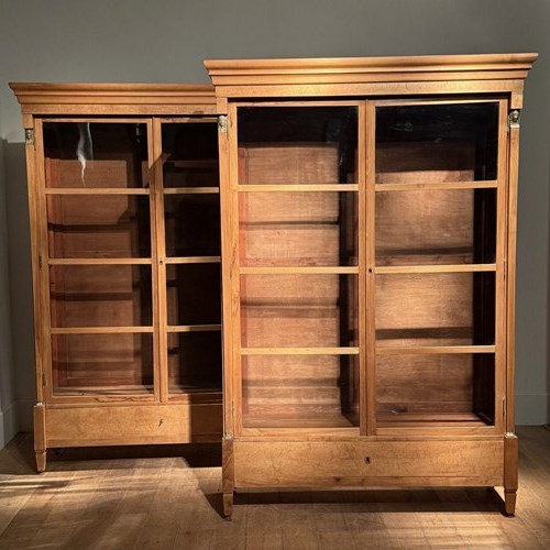 C1930-50 A Pair Of French Empire Style Cherry Wood Bookcases