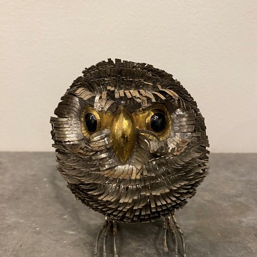 C1950 A French Steel Sculpture Of An Owl Attrib To Curtis Jere