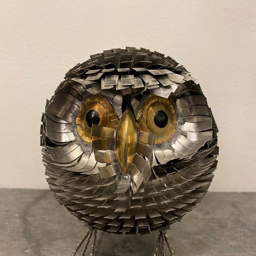 C1950 A French Steel Sculpture Of An Owl Attrib Curtis Jere