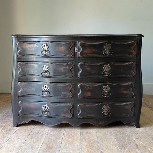 C1750 A Rare French Serpentine Front & Bombe Sided Commode. 