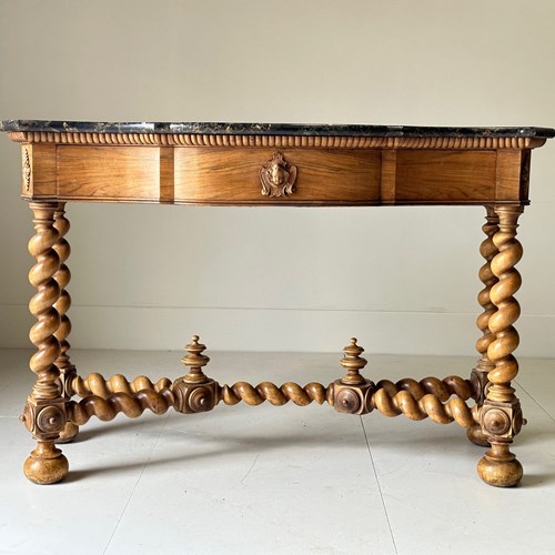 C1870 A Very Unusual French Walnut Chateau Console Table