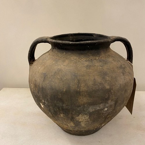 C1860 A Rare Black Terracotta Pot From Carpathia