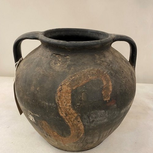 C1860 A Rare Black Terracotta Pot From Carpathia