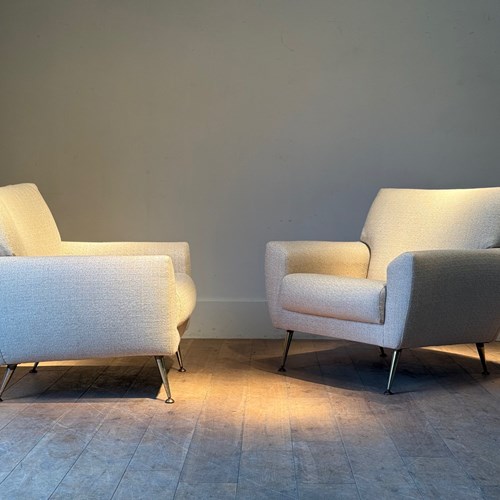 C1960 A Pair Of French Mid Century Armchairs