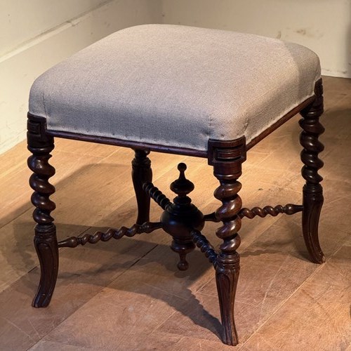 C1880 A French Twisted Turned Wooden Stool