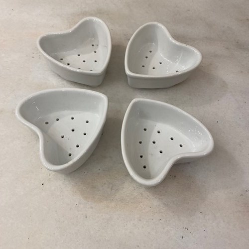 C1900 A Set Of 4 Flemish Creamware Cheese Moulds / Night Light Holders