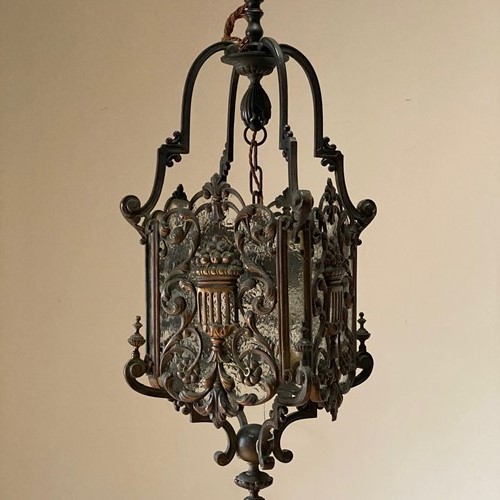 Circa 1910 An Elegant French Bronze Lantern