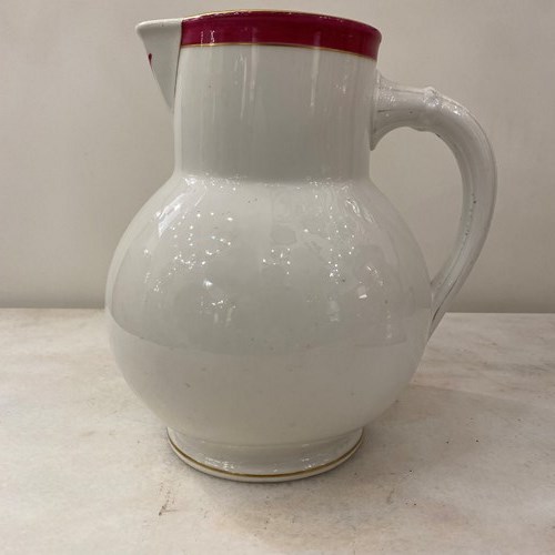 C1900 A Flemish Creamware Monogramed Jug
