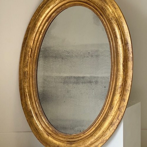 C1850 A Stylish Large Italian Oval Mirror