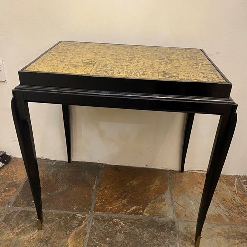 C1940 A French Ebonised & Gilt Occasional Table By Jean Pascaud