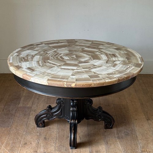 C1830 A French Louie Philippe Period Gueridon With 50'S Onyx Top.