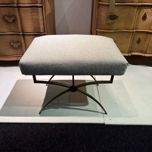 C1950 A Rare French Gilt Iron Stool By Rene Drouet 