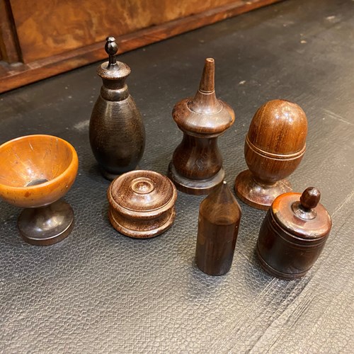 C1840/50 A Set Of 8 Miniature Treen In Laburnum Wood