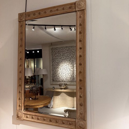 C1860 A Wonderful French Bleached Oak Mirror