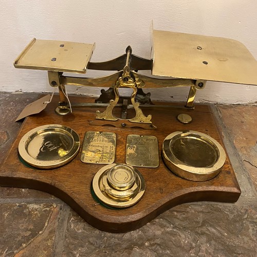 C1900 A Wonderful Set Of Brass Post Office Scales