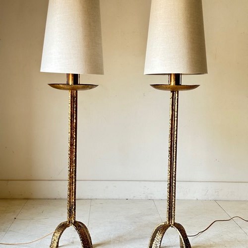 C1960 A Pair Of Spanish Gilt Iron Floor Lamps