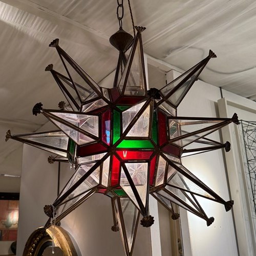 C1930 A Large French Star Pendant Ceiling Light